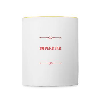 Best Aunt Heroine Saying - Contrasting Mug - white/yellow - Front