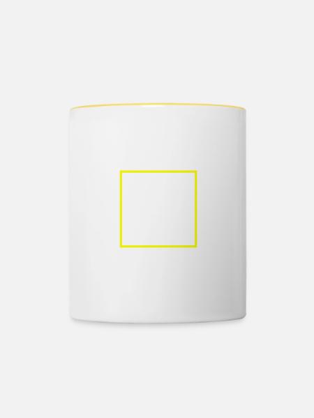 Quadrat Icon - Tasse zweifarbig - Weiß/Gelb