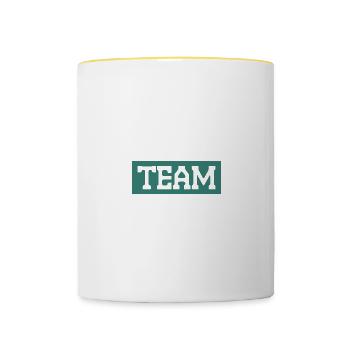 Équipe de ski - Mug contrasté - blanc/jaune - Devant