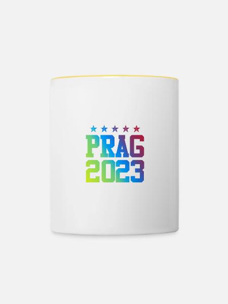 Prag 2023 - Tasse zweifarbig - Weiß/Gelb