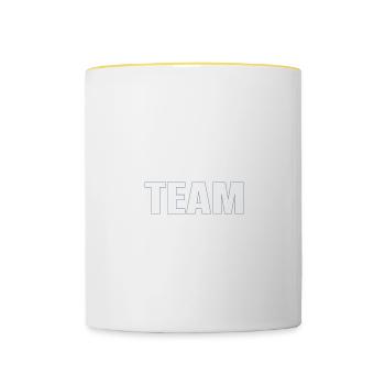 Équipe de fête - Mug contrasté - blanc/jaune - Devant