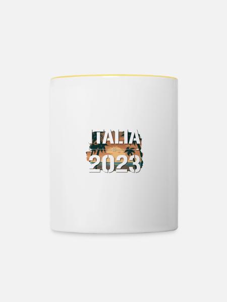 Italia 2023 - Tasse zweifarbig - Weiß/Gelb