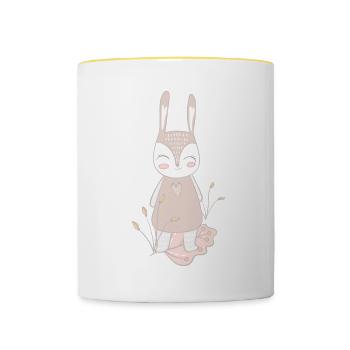 lapin | lapin - Mug contrasté - blanc/jaune - Devant