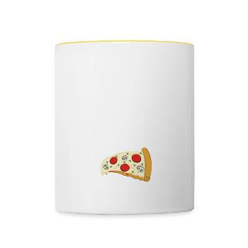 I Want Want Pizza - Not Your Opinion - Tasse zweifarbig - Weiß/Gelb - Vorne