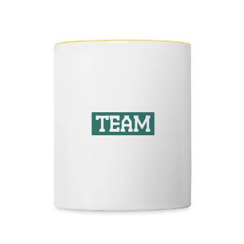 Cricket Team - Tasse zweifarbig - Weiß/Gelb - Vorne