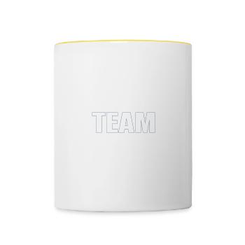 Équipe de danse - Mug contrasté - blanc/jaune - Devant