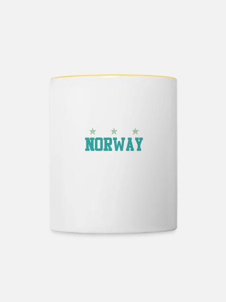 Norway 2023 - Tasse zweifarbig - Weiß/Gelb