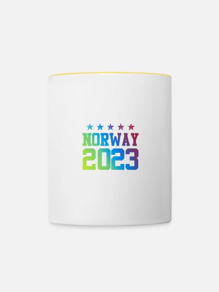 Norway 2023 - Tasse zweifarbig - Weiß/Gelb