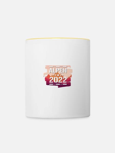 Alpen 2022 - Tasse zweifarbig - Weiß/Gelb