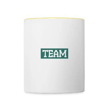 Équipe de hockey sur gazon - Mug contrasté - blanc/jaune - Devant