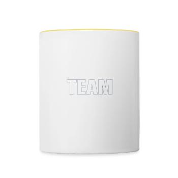Équipe de musculation - Mug contrasté - blanc/jaune - Devant