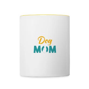 dogs mama - Contrasting Mug - white/yellow - Front
