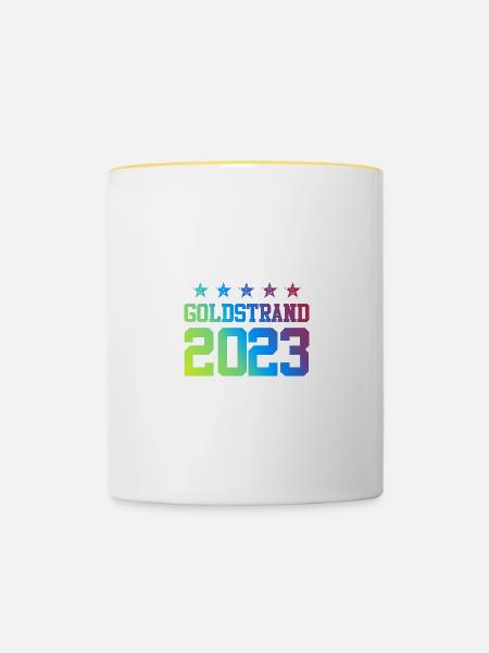 Goldstrand 2023 - Tasse zweifarbig - Weiß/Gelb
