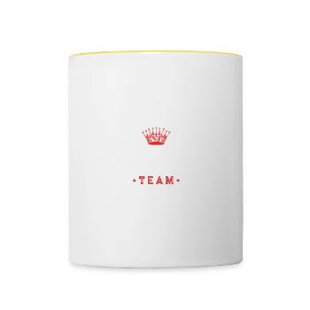 L’équipe de la fête - Mug contrasté - blanc/jaune - Devant
