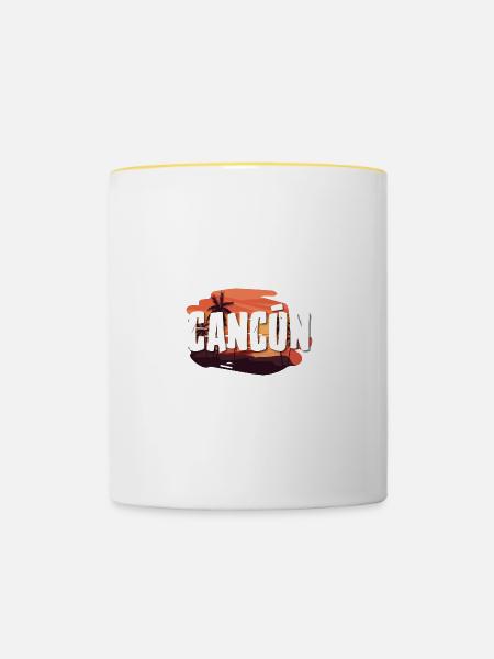 Cancun - Tasse zweifarbig - Weiß/Gelb