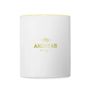 Andreas - Mug contrasté - blanc/jaune - Devant