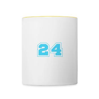 24 Numéro de numéro - Mug contrasté - blanc/jaune - Devant