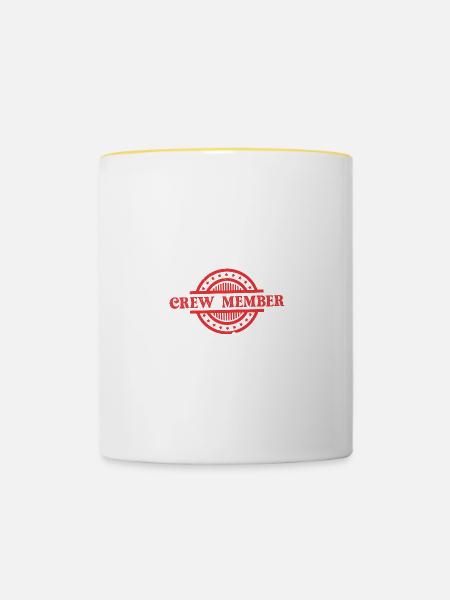 Crew Mitglied - Tasse zweifarbig - Weiß/Gelb