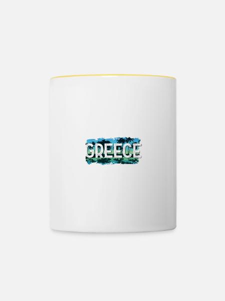 Greece - Tasse zweifarbig - Weiß/Gelb