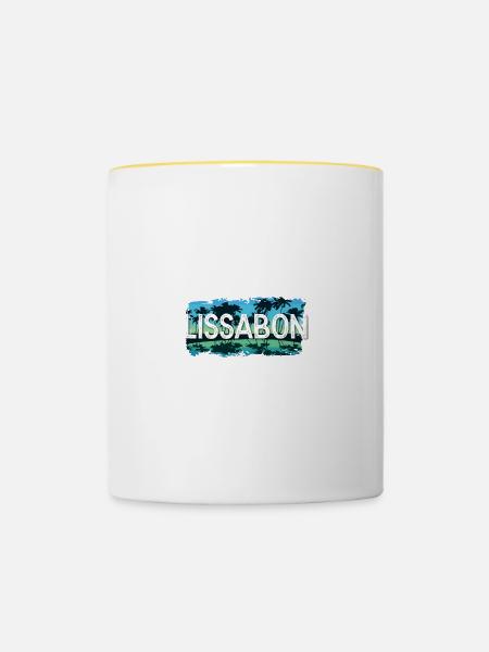 Lissabon - Tasse zweifarbig - Weiß/Gelb