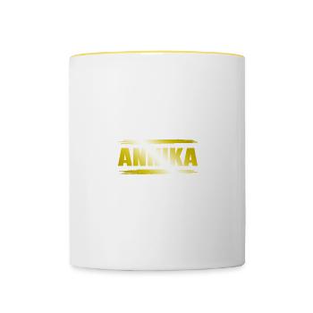 Annika - Tasse zweifarbig - Weiß/Gelb - Vorne