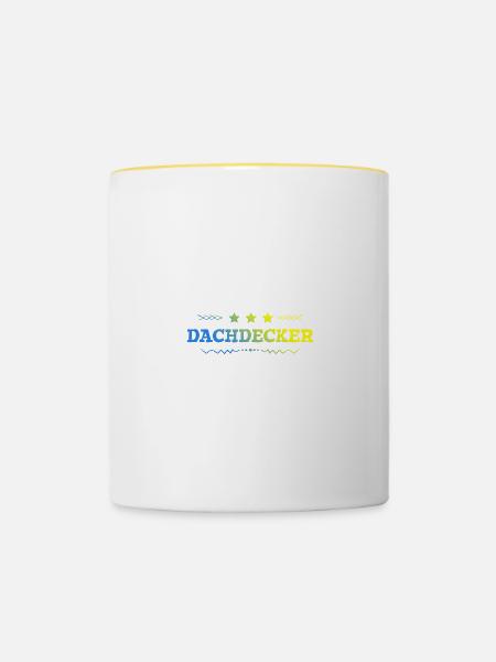 Dachdecker Beruf - Tasse zweifarbig - Weiß/Gelb