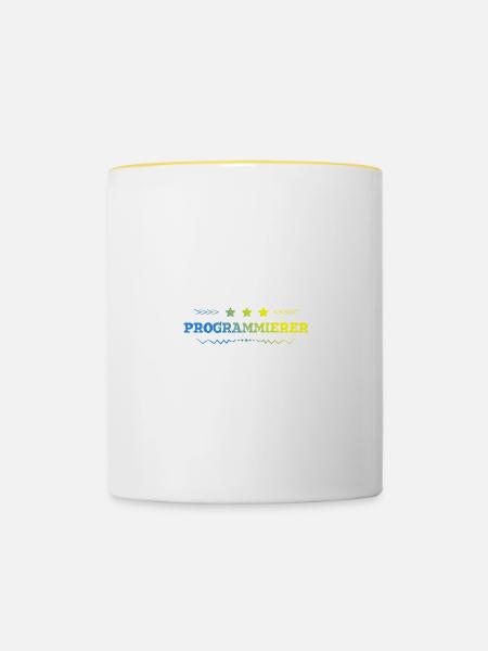 Programmierer Beruf - Tasse zweifarbig - Weiß/Gelb