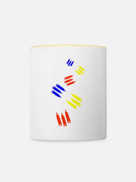 Patrone Icon symbol - Tasse zweifarbig - Weiß/Gelb