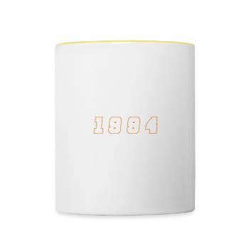 1994 Year Number - Contrasting Mug - white/yellow - Front