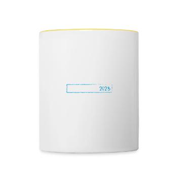 Barcelona 2023 - Tasse zweifarbig - Weiß/Gelb - Vorne
