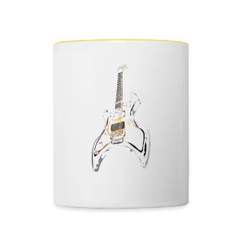 guitare - Mug contrasté - blanc/jaune - Devant