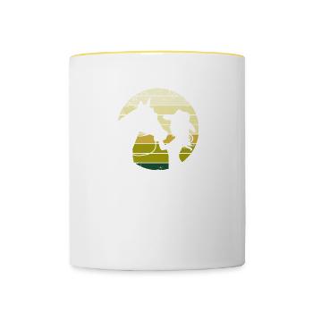 Rider Western riding Western rider horse - Contrasting Mug - white/yellow - Front