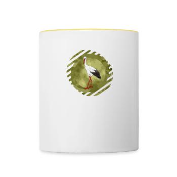 Storch - Tasse zweifarbig - Weiß/Gelb - Vorne