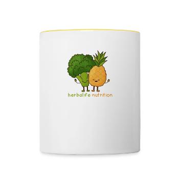 lustige Herbalife Ernährung - Tasse zweifarbig - Weiß/Gelb - Vorne