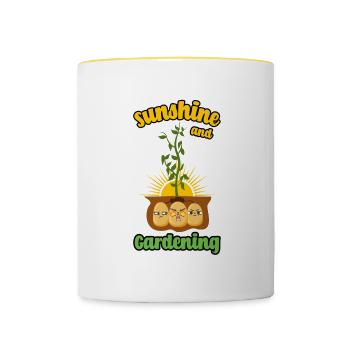 Sunshine and Gardening Vegetables Hobby Gardener - Contrasting Mug - white/yellow - Front