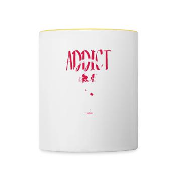 For a DJ - Music addiction - Contrasting Mug - white/yellow - Front