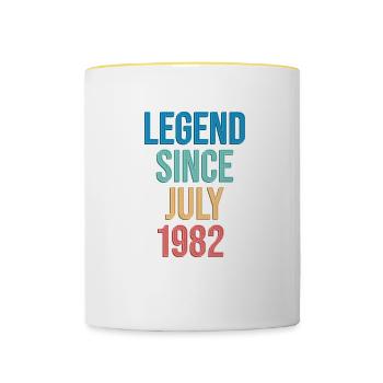 Juli 1982 - 40. Geburtstag Geschenk. Awesome. - Tasse zweifarbig - Weiß/Gelb - Vorne