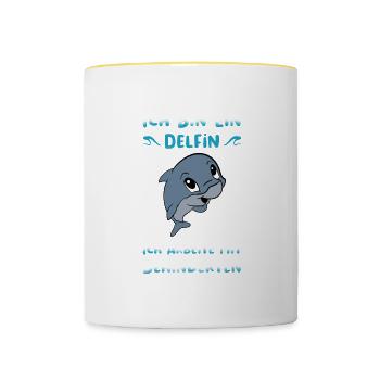 Behindert Rollstuhlfahrer Handicap Humor Geschenk - Tasse zweifarbig - Weiß/Gelb - Vorne