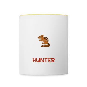 Hunter Squirrel Squirrel Gift - Contrasting Mug - white/yellow - Front