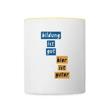 Informatiker Programmierer Admin Nerd Geschenk - Tasse zweifarbig - Weiß/Gelb - Vorne