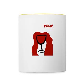 I Make Pour Decisions Wine Glass - Tasse zweifarbig - Weiß/Gelb - Vorne