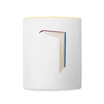 Adventure Begins At Your Library - Tasse zweifarbig - Weiß/Gelb - Vorne