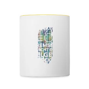 Le freinage salit les jantes - Mug contrasté - blanc/jaune - Devant