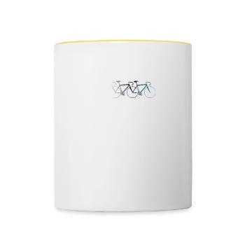 Fahrrad - Tasse zweifarbig - Weiß/Gelb - Vorne
