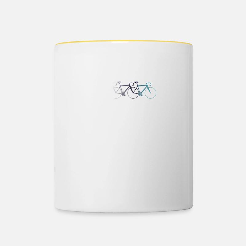 Fahrrad - Tasse zweifarbig - Weiß/Gelb