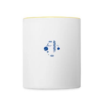 Nager en disant drôle La natation est ma thérapie - Mug contrasté - blanc/jaune - Devant