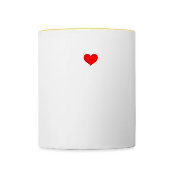 Anniversaire d’ami J’aime Les mamans chaudes - Mug contrasté - blanc/jaune - Devant