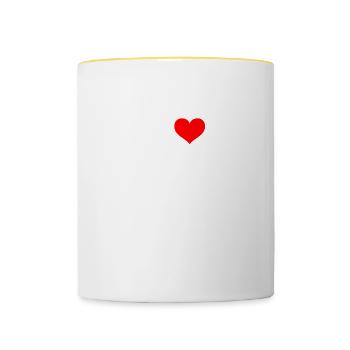 I Love Pupsen Frische Eltern - Tasse zweifarbig - Weiß/Gelb - Vorne