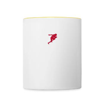 American Football Player Fall Is For Football - Contrasting Mug - white/yellow - Front
