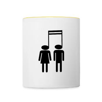 Music sheet music - Contrasting Mug - white/yellow - Front